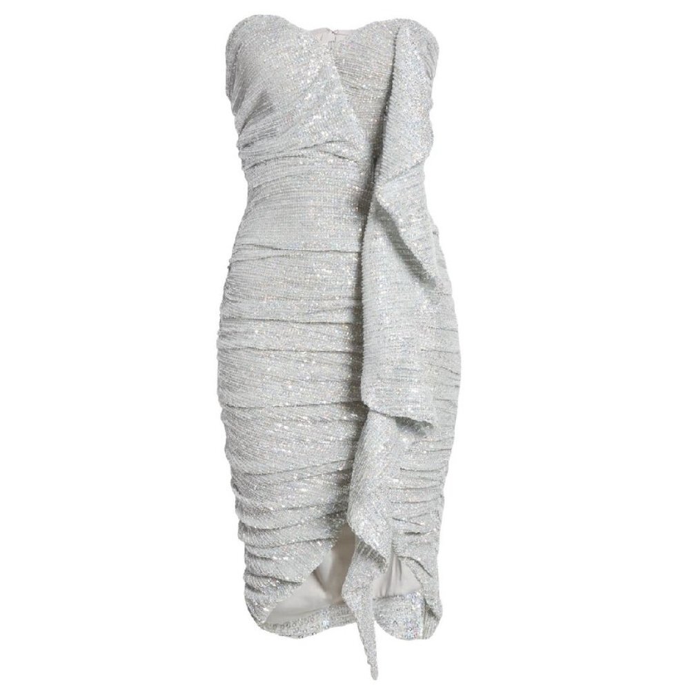 LAVISH ALICE Ruffle Ruched Sequin Dress - Picture 4 of 10